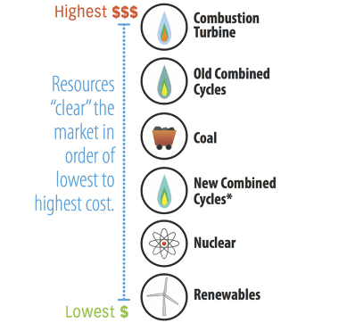 Cost of different generation fuels