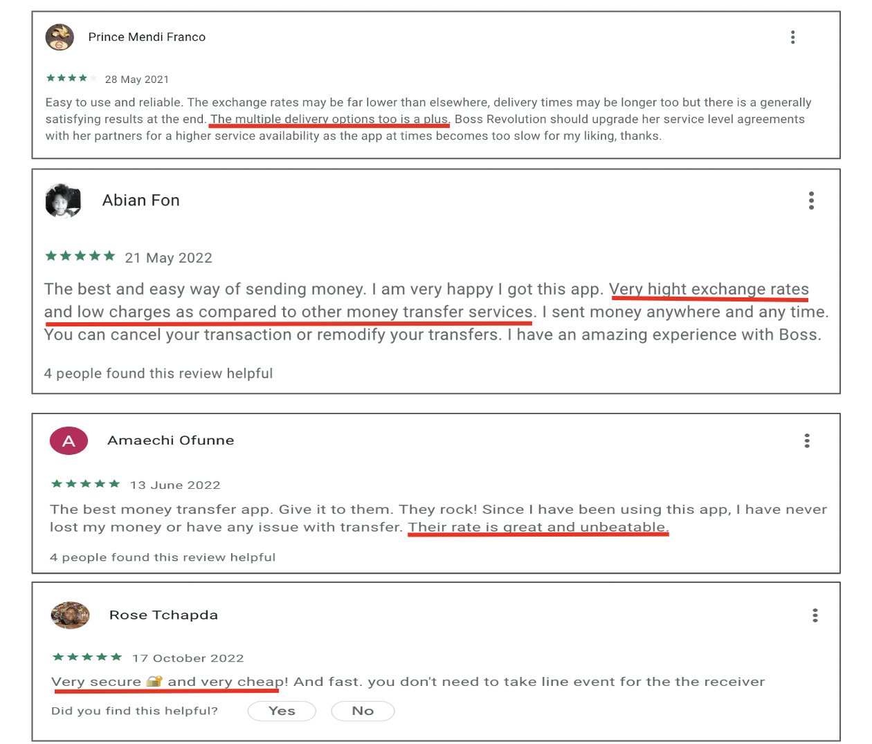 BOSS Money's Google Play Stores Reviews