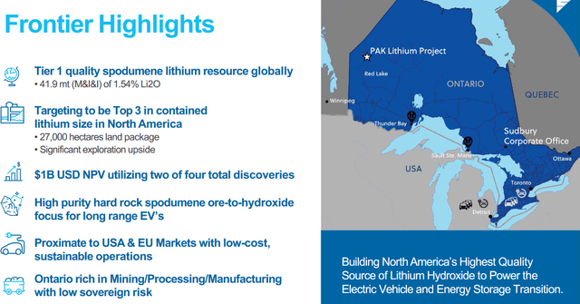 Frontier Lithium highlights