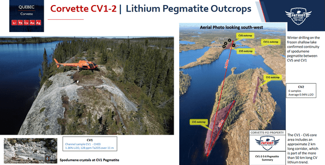 Corvette CV1-2 | Lithium Pegmatite Outcrops