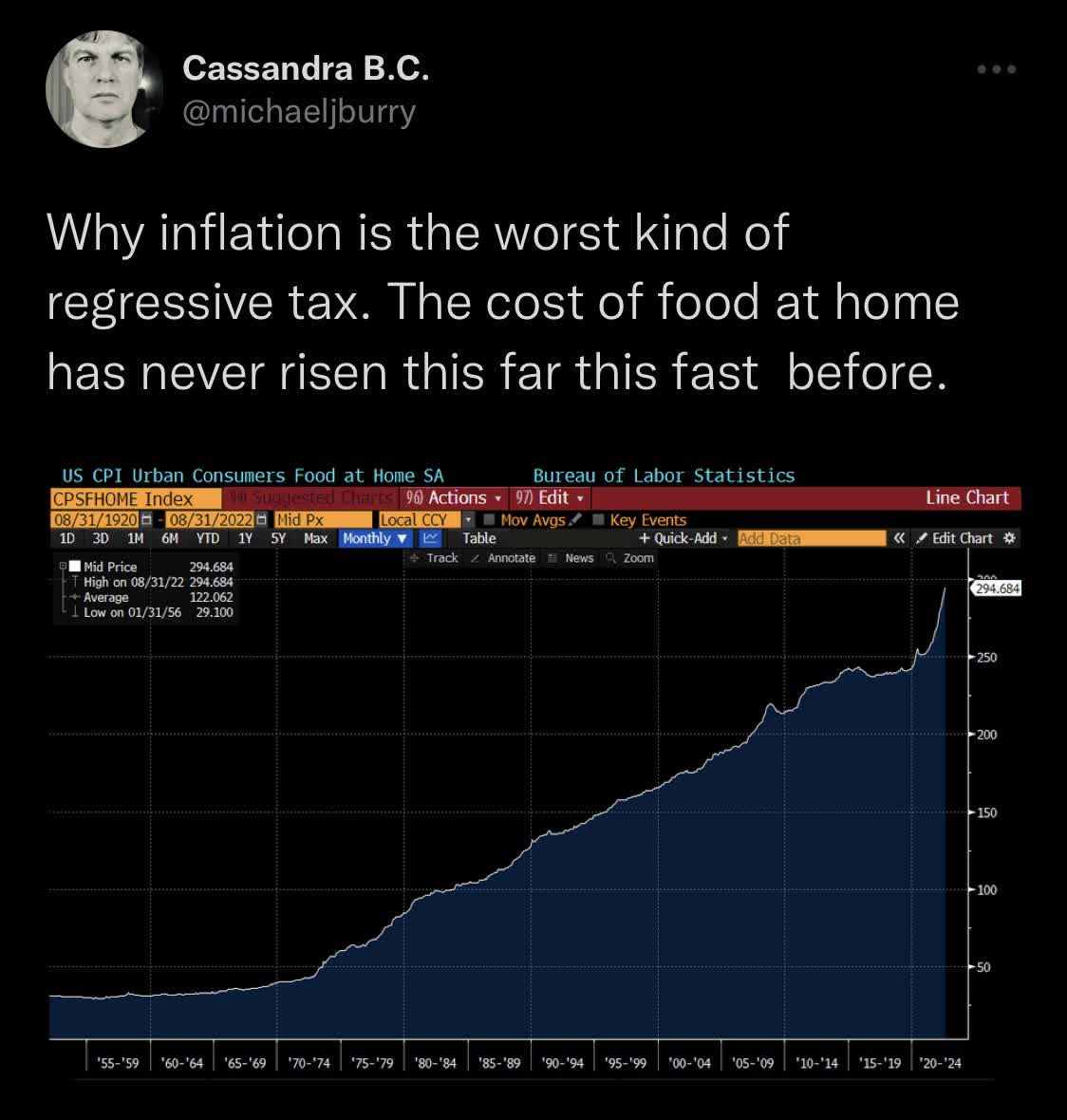 Michael Burry inflation is a tax