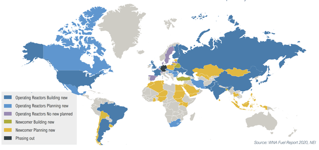 Reactors planned all over the world