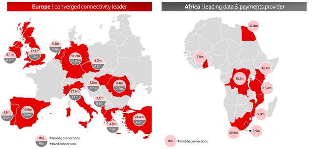 Regional Footprint of Vodafone as per Investor Presentation FY '22