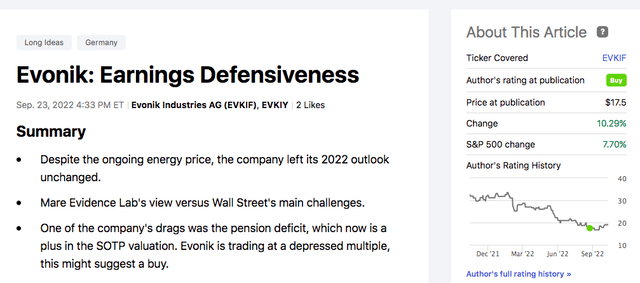 Evonik - defend earnings