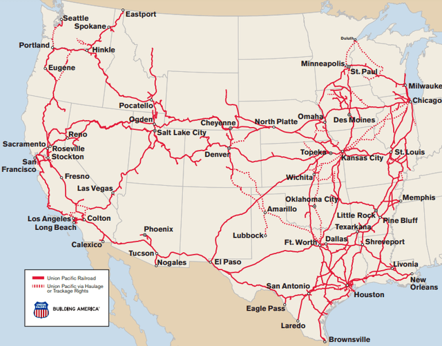 Union Pacific routes, UNP stock