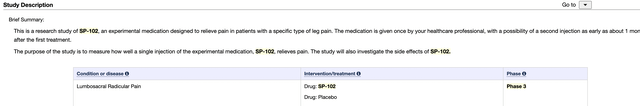 Description de la phase 3 de l'essai sur la thérapie par injection postérieure