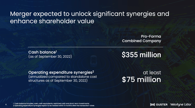 Merger benefits slide