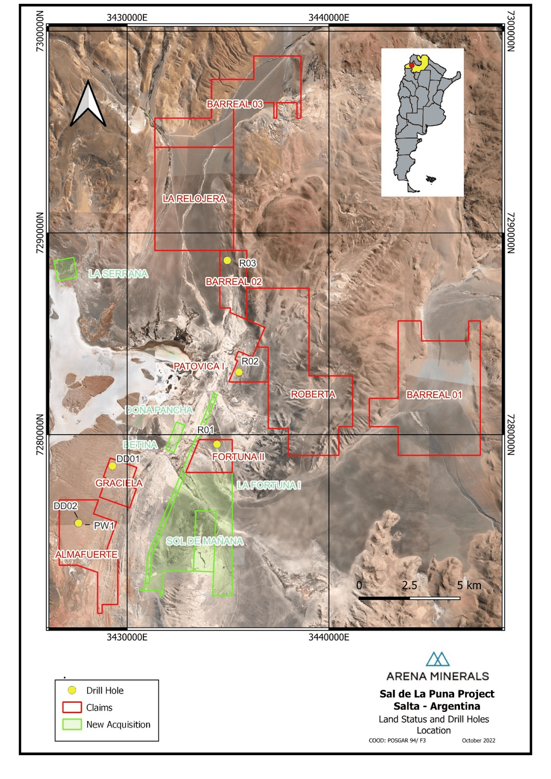 Arena Minerals SDLP land acquisition