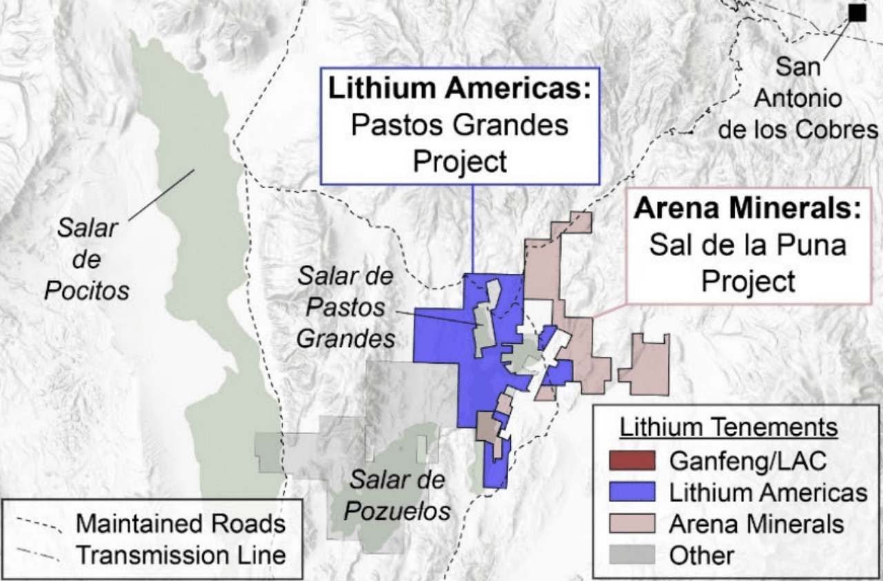Land division within the Pastos Grandes salar