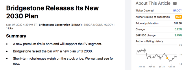 Bridgestone Releases Its New 2030 Plan