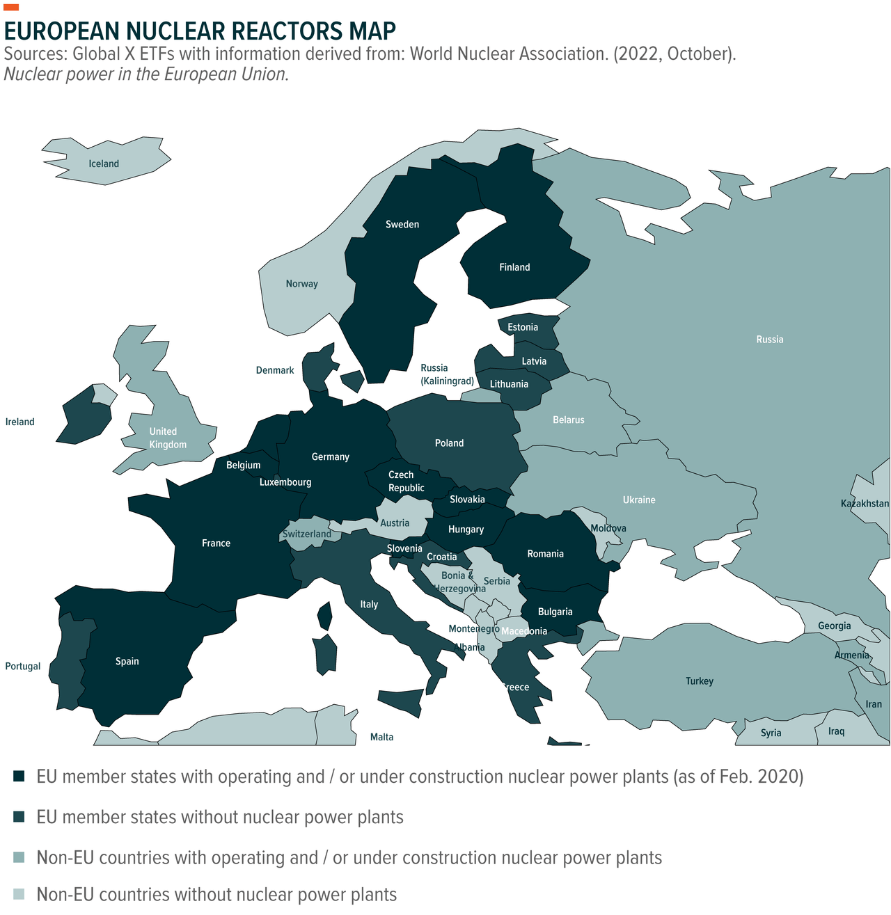 European Nuclear Reactors Map
