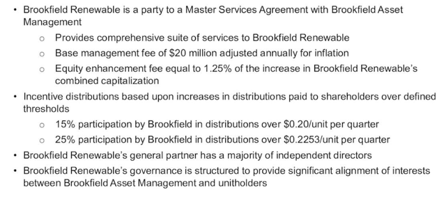 BEP Brookfield management fees