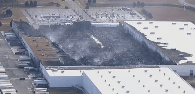 Image of Fire Damage at Rocky Mount, NC Distribution Center