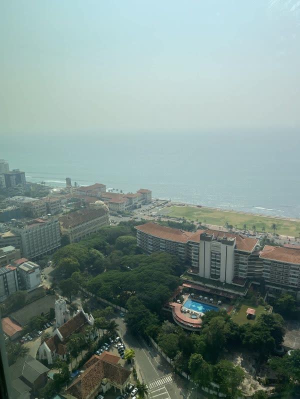 View from the top floor of the Cinnamon Life residential tower