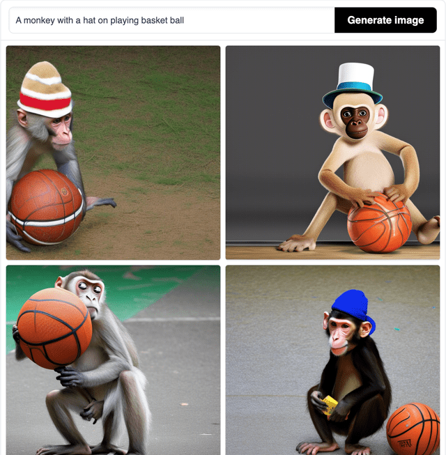 Monkey Wearing a Hat, playing basketball