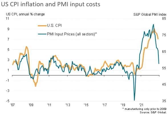 US CPI inflation and PMI input costs