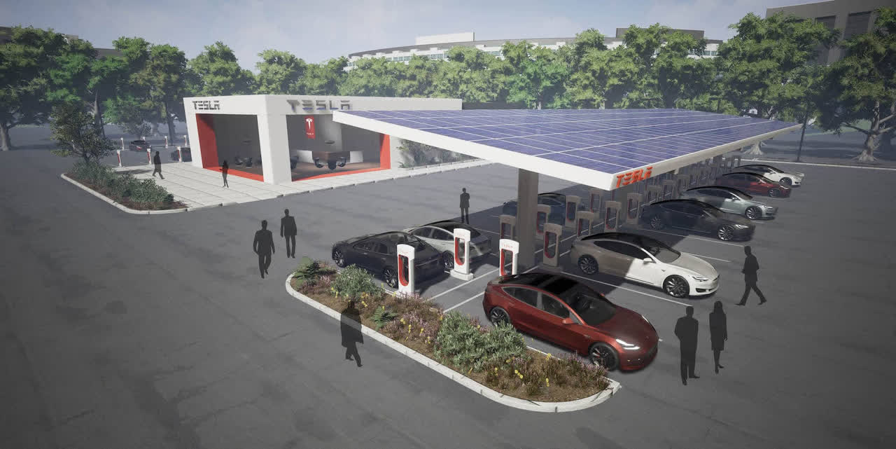 Tesla supercharger station design