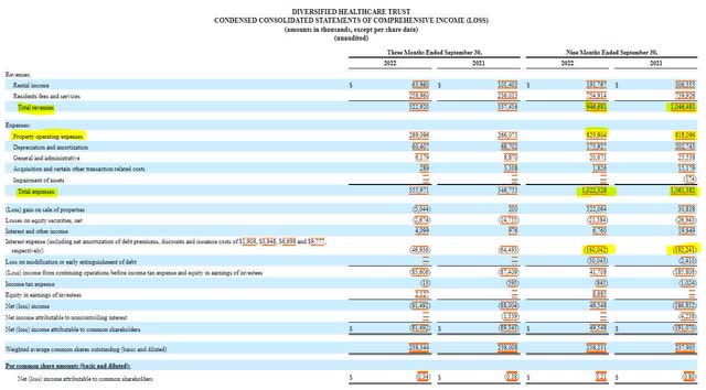 DHC Income Statement