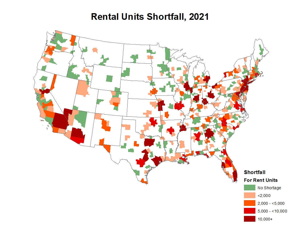 Shortfall rental units