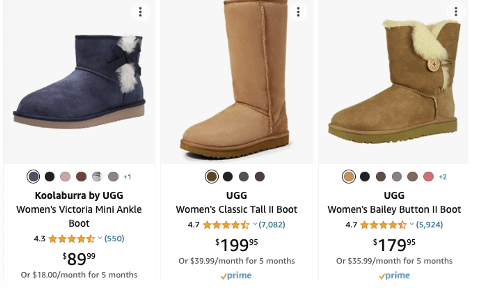 UGG pricing