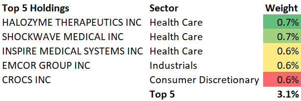 IWO Top 5 Holdings