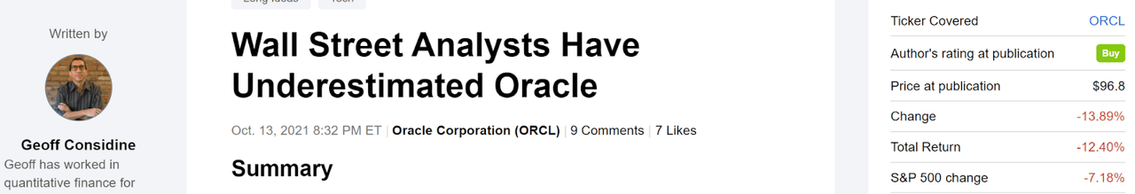 Oracle Wall Street Underestimates