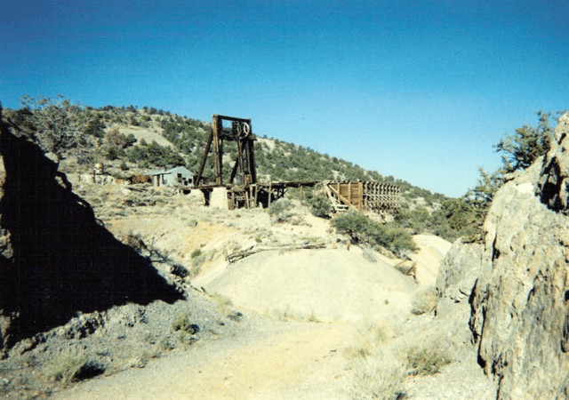 Local Headframe & bins at Past-Producing Ruby Hill Mine