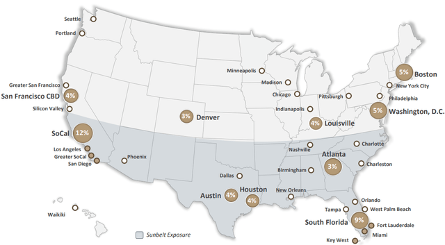 RLJ Geographic Mix of Properties