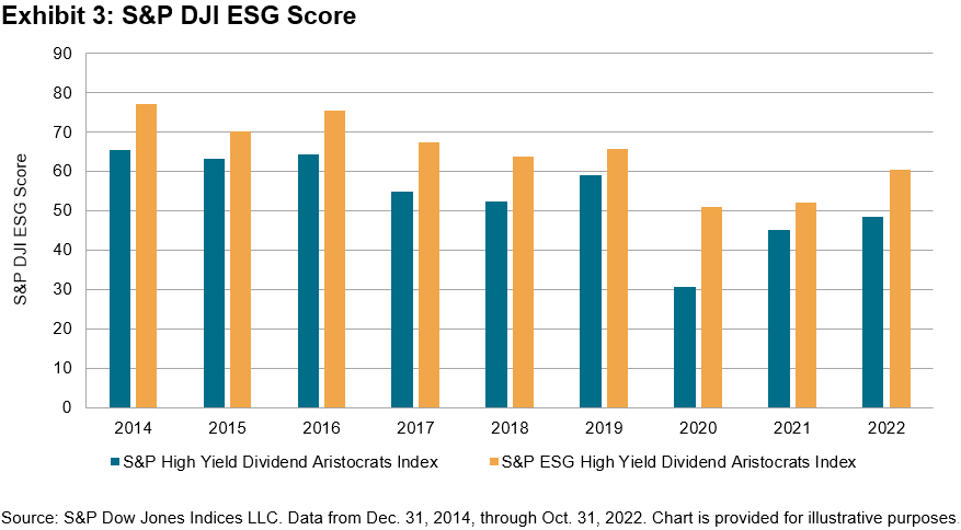 S&P DJI ESG score