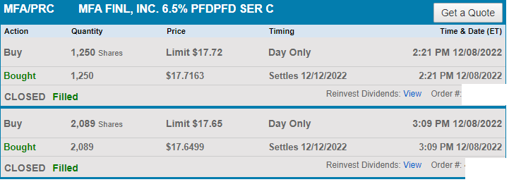 Stock trade confirmation