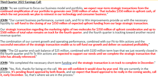 Q3'22 Earnings Call Excerpts