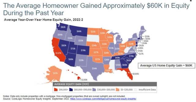 map from CoreLogic Homeowner Equity Insights, September 2022