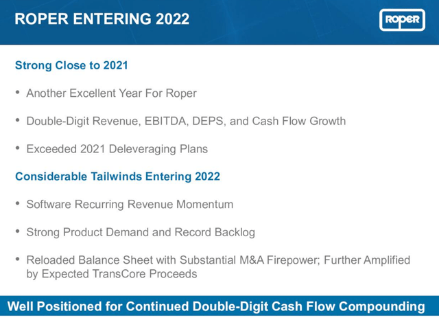 Roper Technologies 4Q Earnings Presentation 2022