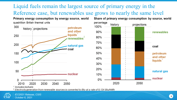 historical fuel usage by type and forecast