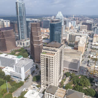 aerial photo of downtown Austin