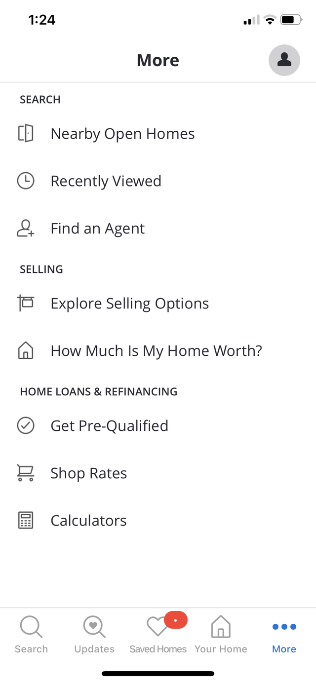 The mortgage section on Zillow app