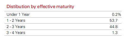VGSH distribution by effective maturity