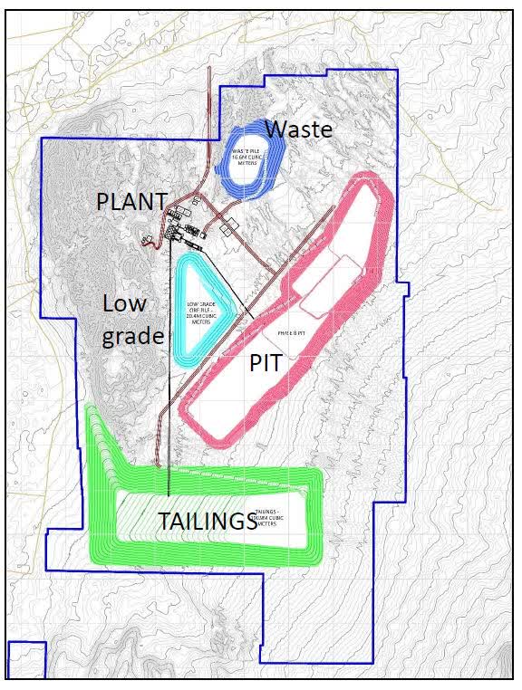Proposed tailings pit