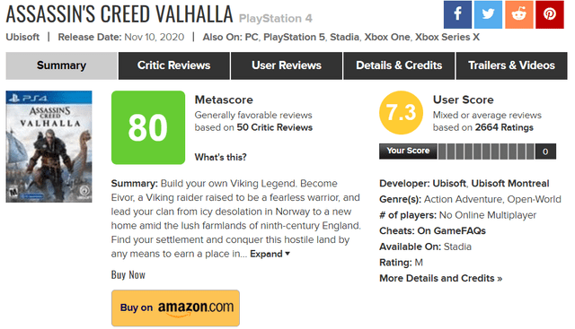 Metacritic Valhalla
