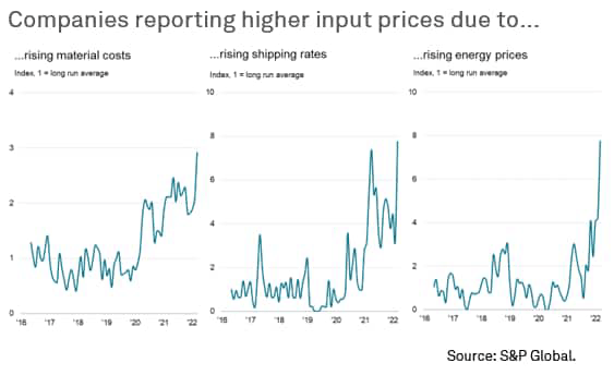 Companies Reporting High Input Prices