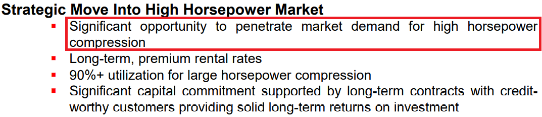 Strategic move into high horsepower market