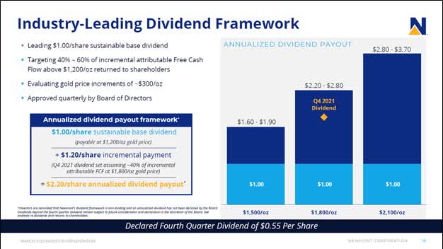 A slide from Newmont