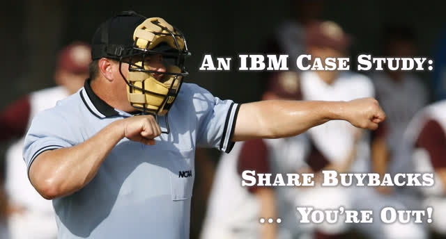 IBM Case Study: Image of an Umpire with the tagline: "Your Out!"