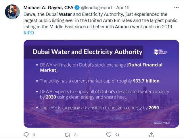 Dubai water and electricity authority