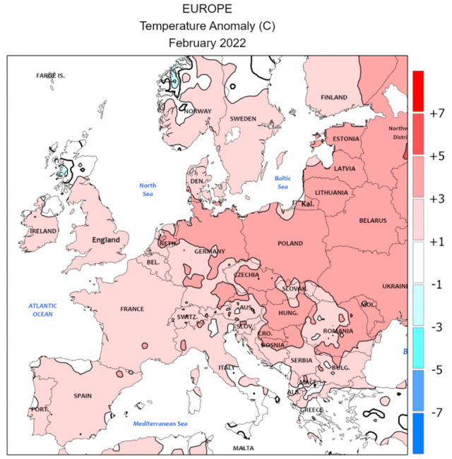 Europe milder weather