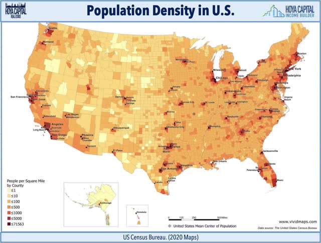 Population density in US