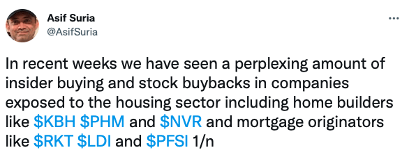 Insider Buying in Housing Stocks