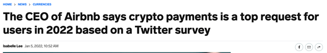 Crypto is a top request for consumers in 2022