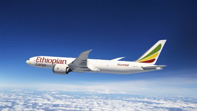 Boeing 777-8F in Ethiopian Airlines colors cargo aircraft freighter