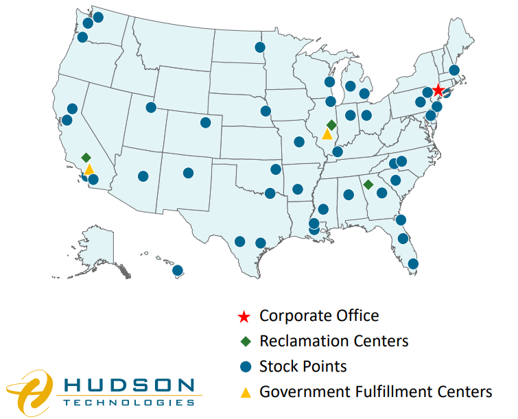 Hudson Technologies operations map